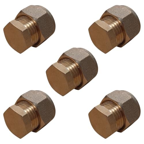 Image of 10mm Brass Compression Stop End – Pack of 5 | Blank Cap for Copper Pipe | Easy Fit, No Soldering Required