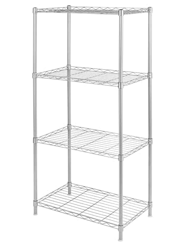Image of 4 Tier Storage Shelving Unit Multipurpose helving Unit 120x56x35CM Metal Storage Shelf Rack for Laundry Bathroom Kitchen Office