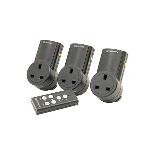 Image of Mercury 350.113 | Remote Control Mains Socket Adaptors | Set of 3, Black