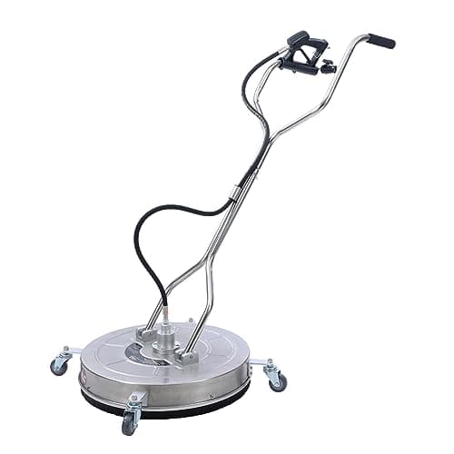 Image of Aim Tools 24 Inch Pressure Washer Surface Cleaner Stainless Steel with 4 Wheels, 3/8" Quick Connector, 4500 PSI Flat Floor Cleaning Washer for Driveways Sidewalks Patios Cleaning