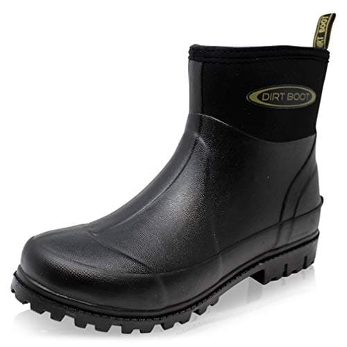Image of Dirt Boots Unisex Adults Neoprene Wellington Garden Wellies Stable Yard Ankle Mucker Boots (13 UK Men, Black, numeric_13)