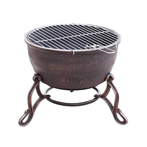 Image of Gardeco Elidir Cast Iron Fire Pit, Bronze, 45 x 45 x 47.5 cm