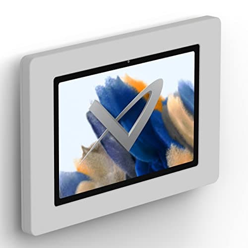 Image of VIDAMOUNT Light Grey Enclosure and Fixed VESA Slim Wall Mount [Bundle] compatible with Samsung Galaxy Tab A8 10.5 (2021)