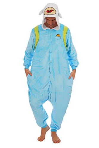 Image of Unisex Adventure King Finn the Human Jake the Dog Onesie Fancy Dress Costume Hoody Pyjama Sleep wear Carnival Costume Finn the Human, L(height 170cm-180cm)