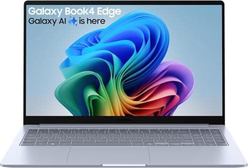 Image of Samsung Galaxy Book4 Edge Copilot+ Laptop | 15.6" | Snapdragon X | 16GB RAM | 512GB Storage | Windows 11 | Aluminium Sapphire Blue | Works with Galaxy Phone & Tab