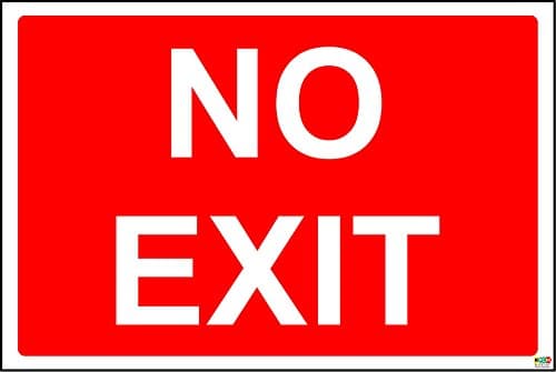 Image of No exit Sign - Self Adhesive Vinyl 300mm x 200mm