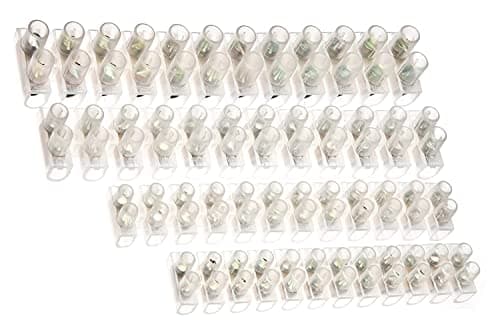 Image of BRACKIT Wire Connectors - Multi Pack of 4 - Clear Electrical Terminal Block - 2 Sizes 5 Amp and 10 Amp – 2 Strips Per Size –12 Way Electrical Connectors