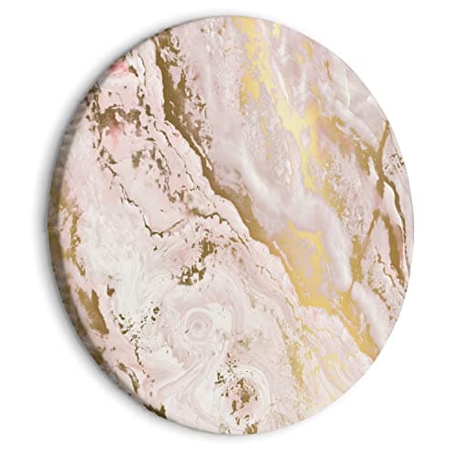 Image of murando Round Canvas Wall Art Marble like pink 40x40 cm / 16"x16" Canvas Prints 1 piece Image Framed Artwork Painting Picture Photo Home Decoration Stone wall 3D Effect Abstract f-C-10027-bc-a