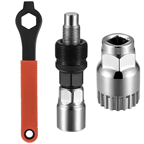 Image of Bicycle Crank Extractor Puller, Bike Crank Puller Tool Set, Bottom Bracket Remover, 16mm Wrench Spanner Set, Bicycle Removal Repair Tool for Mountain Bike Bicycle MTB Square Threaded Crankset