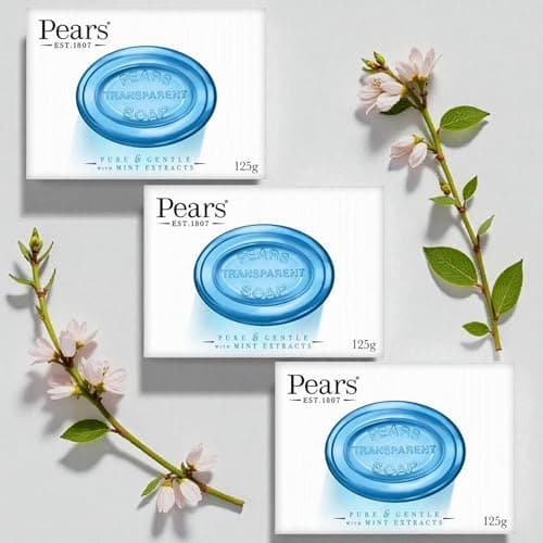 Image of Pears Transparent Mint Blue Soap 125g – Pack of 3