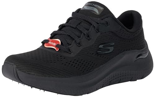 Image of Skechers Women's Arch Fit 2.0 Big League Trainers, Black Mesh/Gunmetal Trim, 8 UK