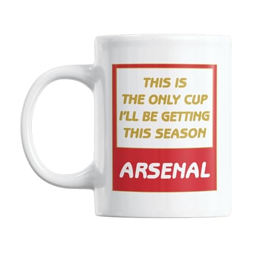 Image of Gift Island Football Secret Santa Mug Gift for Arsenal Supporters | Mug Gift for Arsenal Fans | Football Stuff, Joke Mug for Friends, Colleague, Cousin, Uncle, Dad, Father, Son, Brother 11oz