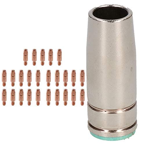 Image of 1 Shroud & 25 x 0.8mm Contact Tips MIG Welding Binzel Style Euro Torch MB25