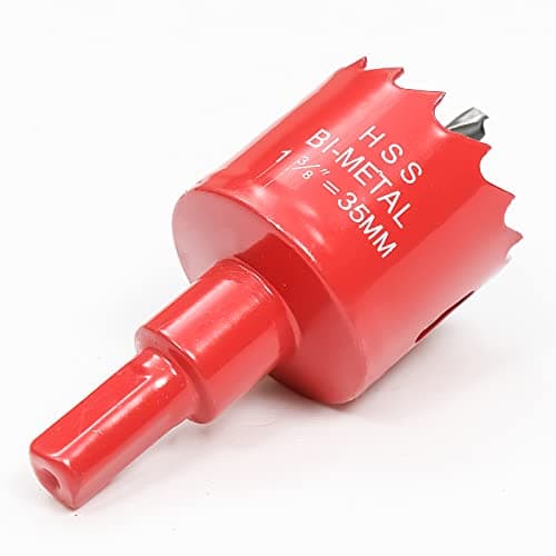 Image of 35mm Hole Saw for Wood, HSS Bi-Metal Hole Cutter for Pipe Vent, Separate Drill Bit with Hex Shank, ideal for Cutting Plasterboard, Timber, Perspex and Plastic