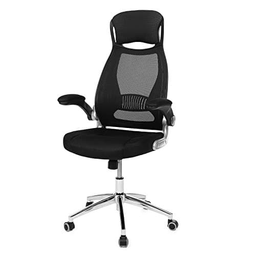 Image of SONGMICS Office Chair High Back, Mesh Office Chair, Swivel Desk Chair, Flip up Armrests, OBN86BUK