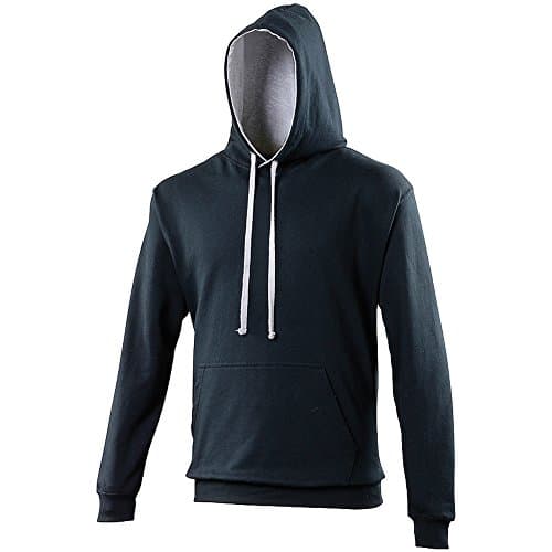 Image of AWDis Men's Varsity Hoodie, Multicoloured (New French Navy/Heather Grey), X-Small