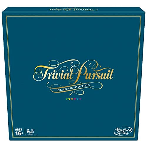 Image of Hasbro Trivial Pursuit Classic Edition - 2,400 Trivia Questions - 2 to 6 Players - Adult Board Games - Ages 16+ Width : 26 cm Blue