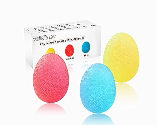 Image of voidbiov Hand Squeeze Stress Balls Set with Carry Bag- 3 Resistance, Finger Wrist Arthritis Therapy Rehab Exerciser, Carpal tunnel, Stroke Rehabilitation Equipment