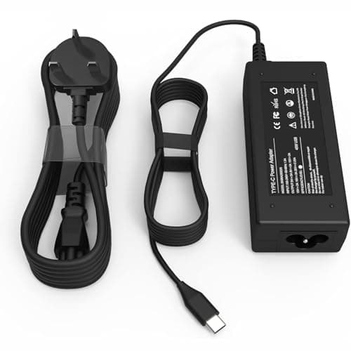 Image of Byprlvps Universal 45W Chromebook Charger USB C Compatible with Lenovo,ASUS,HP Chromebook Charger Fast Charging UK AC Adapter