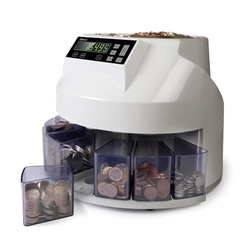 Image of Safescan 1250 geldzählmaschine - automatischer münzzähler und sortierer für Euro Münzen