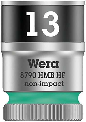 Image of Wera 05003747001 8790 HMB Holding Function Zyklop Socket, Turquoise, 3/8-Inch, 13 x 29 mm