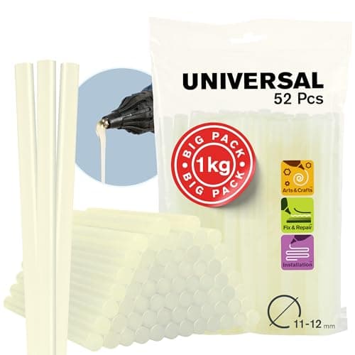 Image of Rapid Eco-T Transparent Hot Glue Sticks, 12mm x 190mm, 1kg, 50 Sticks, Universal, Waterproof, Fast Drying