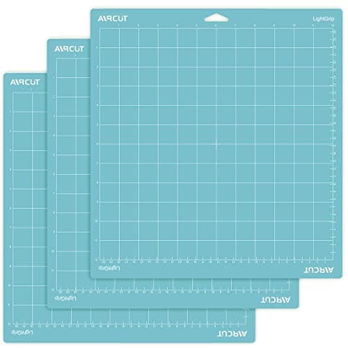 Image of AIRCUT Light Grip Cutting mat for Cricut Maker/Explore Air 2/Air/One(12x12 Inch, 3 Mats) Light Adhesive Sticky Blue Quilting Cricket Cutting Mats Replacement Accessories for Cricut