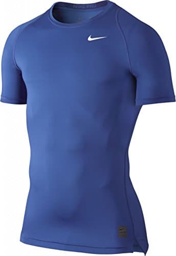 Image of Nike Men Pro Top Compression Short Sleeve Top - Game Royal/Deep Royal Blue/White, S