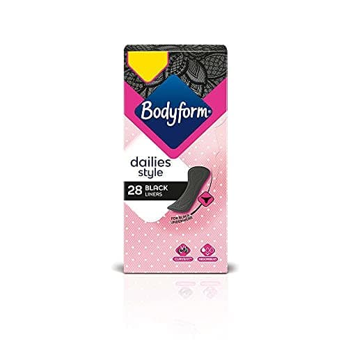 Image of Bodyform Dailies Black Normal Panty Liners - Pack of 28