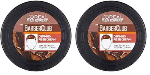 Image of L'Oreal Paris Men Expert Men's Hair Fiber Cream Barber Club Defining Fiber Cream, 75 ml (Pack of 2)