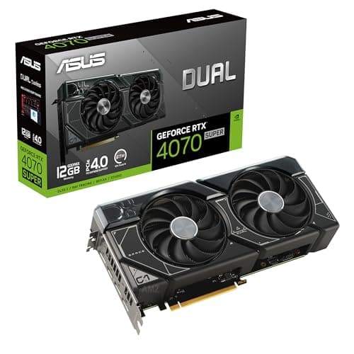 Image of ASUS Dual GeForce RTX 4070 Super Graphics Card (PCIe 4.0, 12GB GDDR6X, DLSS 3, HDMI 2.1, DisplayPort 1.4a, 2.56-Slot Design, Axial-tech Fan Design, Auto-Extreme Technology, and More)