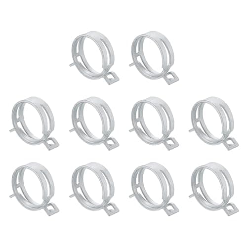 Image of Sourcingmap 10Pcs Spring Band Type Action Fuel/Silicone Vacuum Hose Pipe Clamp, 38mm Low-Pressure Air Spring Hose Clip Clamp for Automotive Oil Pipe Water Pipe, Silver