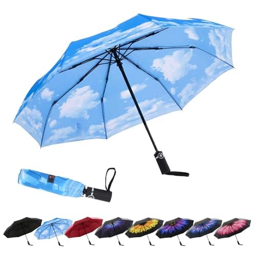 Image of SY COMPACT Travel Umbrella Automatic Windproof Umbrellas Strong Compact Umbrella for Women Men