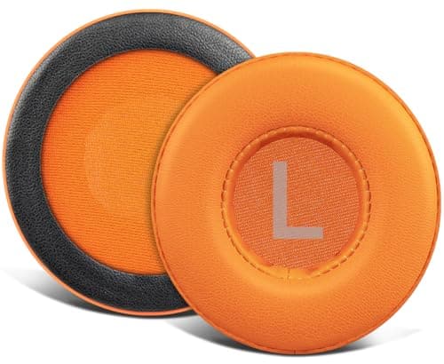 Image of SOULWIT Protein Leather Earpads Replacement for Sennheiser HD25/HD25 Light(Lite)/HD25 Plus/HD25 Special Edition/HMD25/HME25/HMEC25/HD250BT Headphones, Ear Pads Cushions with High-Density Foam - Orange