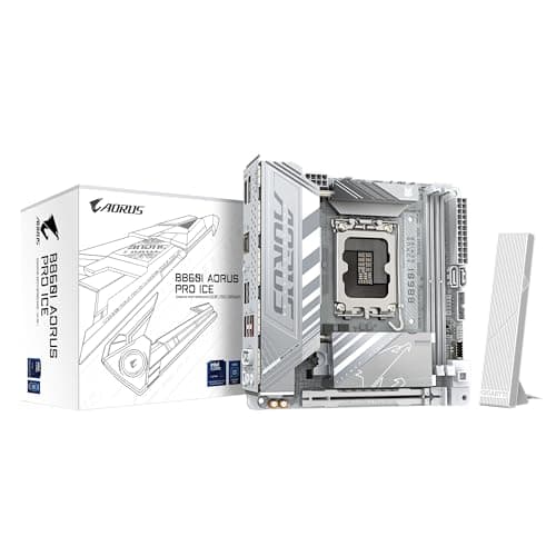 Image of GIGABYTE B860I AORUS PRO ICE Intel Core Ultra (Series 2) LGA 1851 Motherboard, Mini-ITX, DDR5, 2X M.2, PCIe 5.0, Thunderbolt 4, WIFI7, 2.5GbE LAN, EZ-Latch