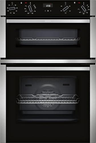 Image of NEFF, N50, U1ACE2AN3B, 60cm Built-in Double Oven with CircoTherm, Easy Clean and LCD display in Stainless steel