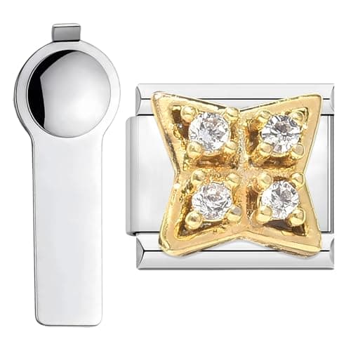 Image of VLYX Personalized Gold Charms with Tool, Fits 9mm Italian Chain-Link Bracelets