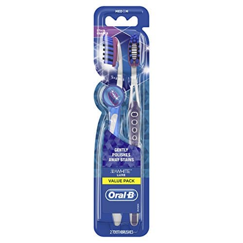 Image of Oral-B 3D White Luxe Pro-Flex 38 Medium Manual Toothbrush Twin Pack, 2 Count
