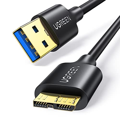Image of UGREEN Hard Drive Cable, USB 3.0 Type A to Micro USB B Cable, External Hard Drive Lead Compatible with Western, Seagate Expansion, Toshiba Canvio, Galaxy S5 Note 3, Camera(1M)