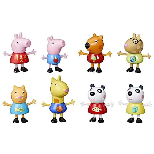 Image of Peppa Pig Figure 8-Pack Toy Includes, George Pig, Peggi Panda, Candy Cat and More, Amazon Exclusive, for Ages 3 and up