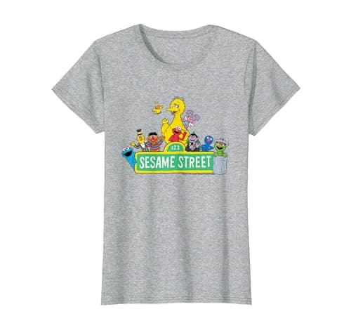 Image of Sesame Street Character Logo T-Shirt, Women, Heather Grey, XX-Large