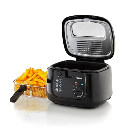 Image of Swan SD6080BLKN 2.5 Litre Deep Fat Fryer with Viewing Window, Adjustable temperature controls, Easy Clean, 1800W, Black