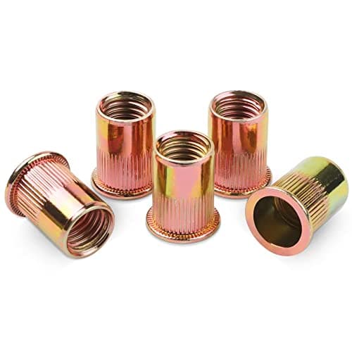 Image of 50 Pcs Rivet Nuts M10, Leryati Zinc Plated Threaded Rivet Inserts Flat Head Carbon Steel Blind Rivnuts, Nutsert Rivnuts Kit M10 Nut Pitch-1.5mm
