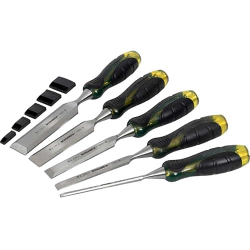 Image of Roughneck ROU30175 Bevel Edge Chisel Set In Canvas Wallet - 5 Piece
