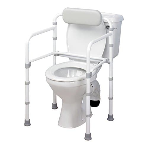Image of Homecraft Uni-Frame Folding Toilet Rail, Foldaway Toilet Surround, Toilet Grab Bar, Adjustable Height Handrail, Standard Alone Device, Support Aid for Eldery, Handicapped, & Disabled, Safety Aid