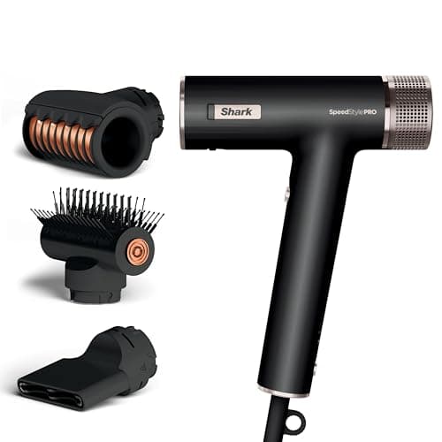 Image of Shark SpeedStyle Pro Hair Dryer, High Performance High-Velocity Hair Dryer For Straight & Wavy Hair with Scalp Shield Technology, 3 Attachments, Lightweight, Ionic, No Heat Damage, Black HD731UK