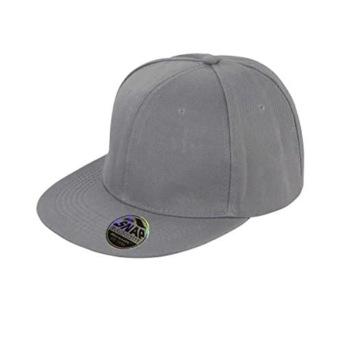 Image of Result Unisex Core Bronx Original Flat Peak Snapback Solid Colour Cap (One Size) (Heather Grey)