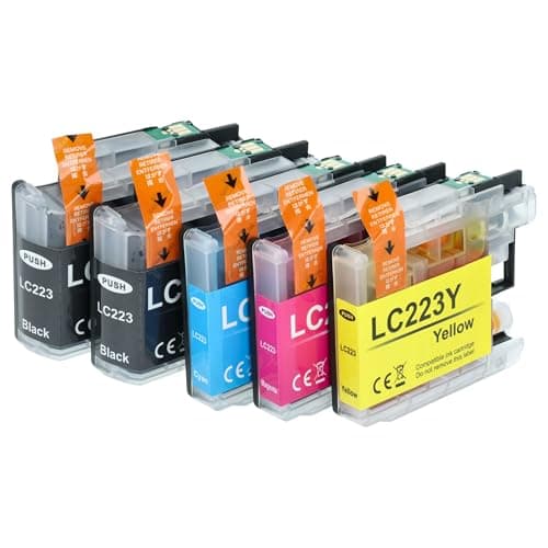 Image of vhbw 5x Refill Ink compatible with Brother MFC-J 4420 DW, 4425 DW, 4620 DW, 4625 DW Printer - Refill Set, cyan, magenta, black, yellow, 62ml