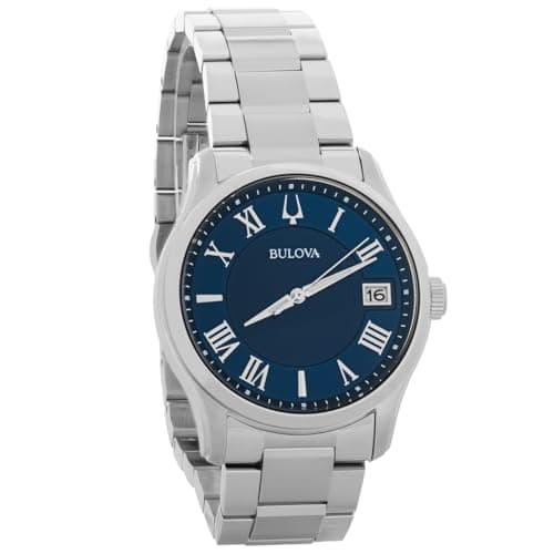 Image of Bulova Men's Analogue Quartz Watch with Stainless Steel Strap 96B386, Blue, Bracelet