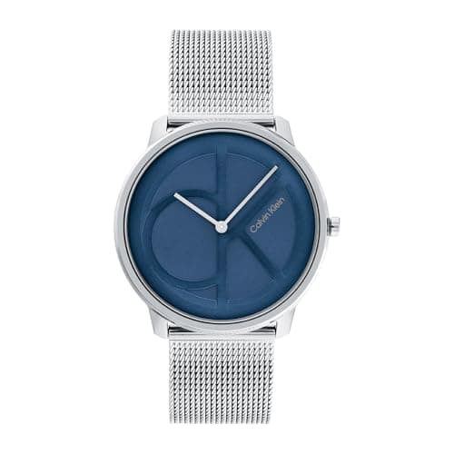 Image of Calvin Klein Analogue Quartz Watch for Men and Women Iconic MESH - 40MM Collection with Silver Stainless Steel Mesh Bracelet - 25200031